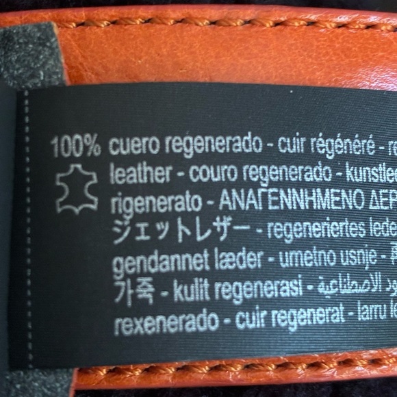 NWT. Zara Orange Leather Belt with Square Buckle. Size 30. main image 4
